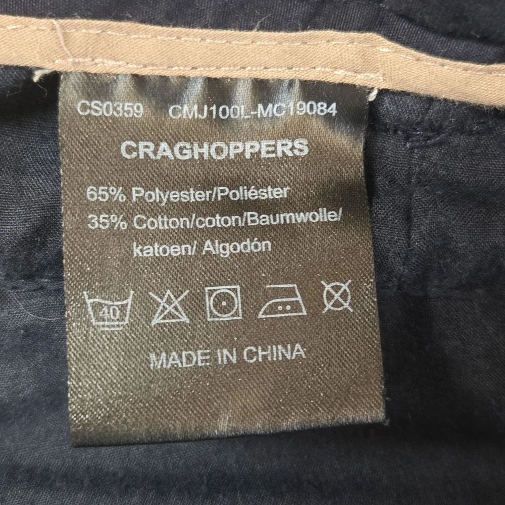 Craghoppers Cargo Hiking Pants Men's 34L Navy Blue Outdoor Travel Utility Pants